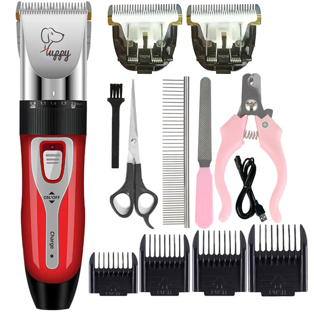 Rechargeable Pet Hair Trimmer & Grooming Kit