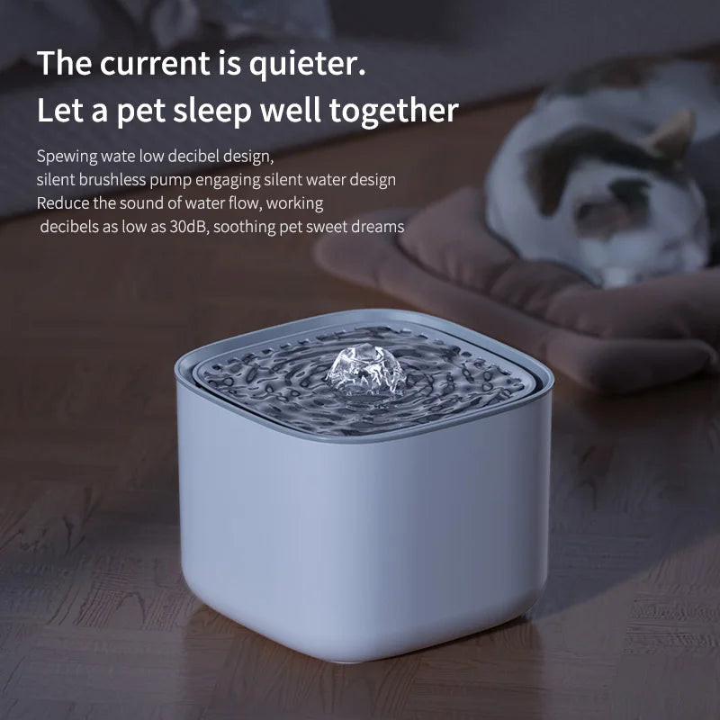 3L Electric Silent Cat Drinker with Automatic Circulation and Filtration