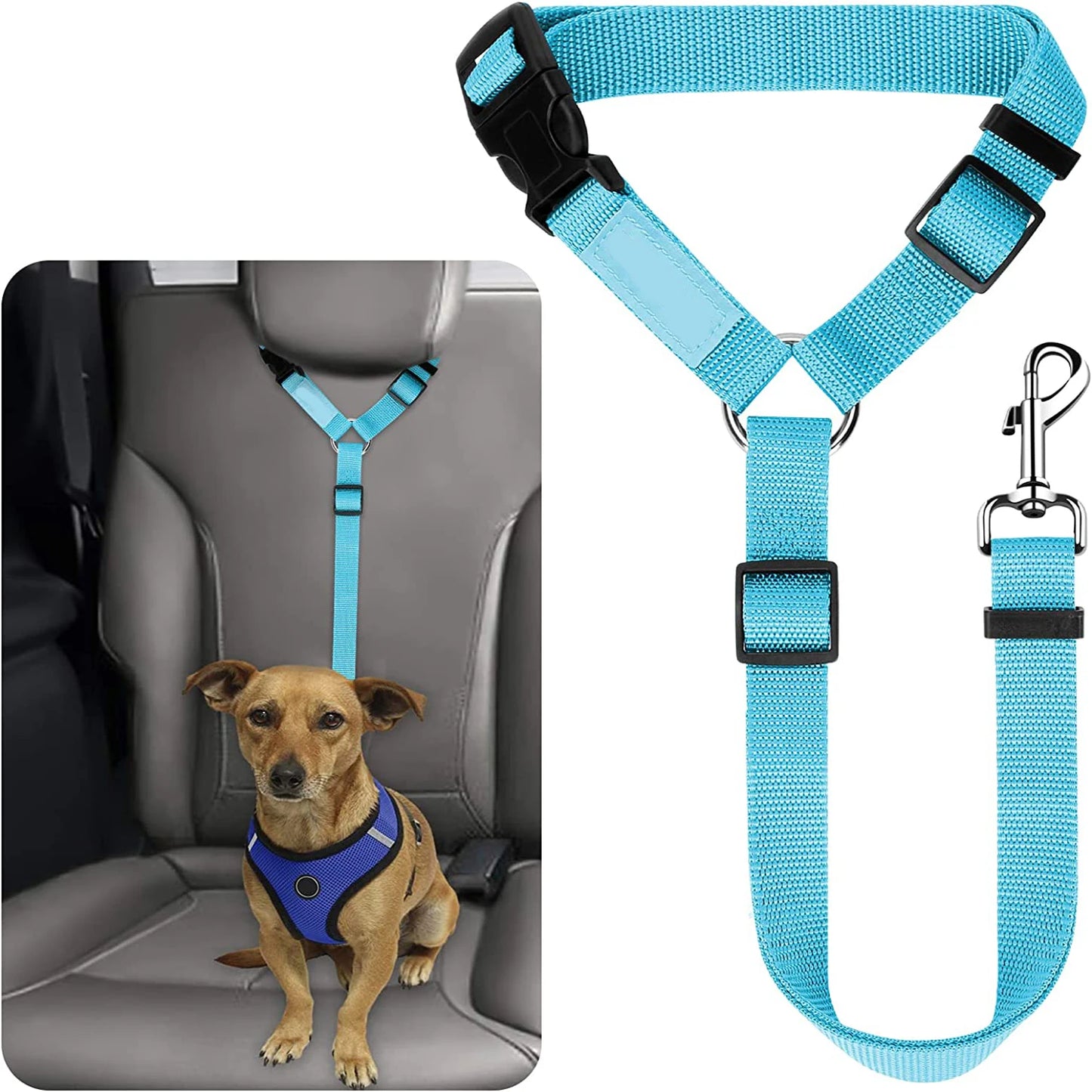 Adjustable Pet Car Seat Belt & Headrest Restraint