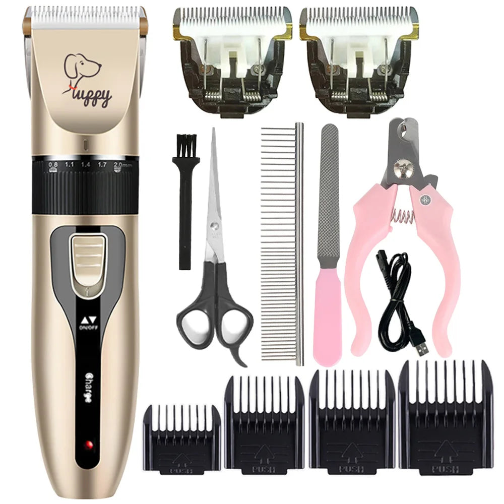 Rechargeable Pet Hair Trimmer & Grooming Kit