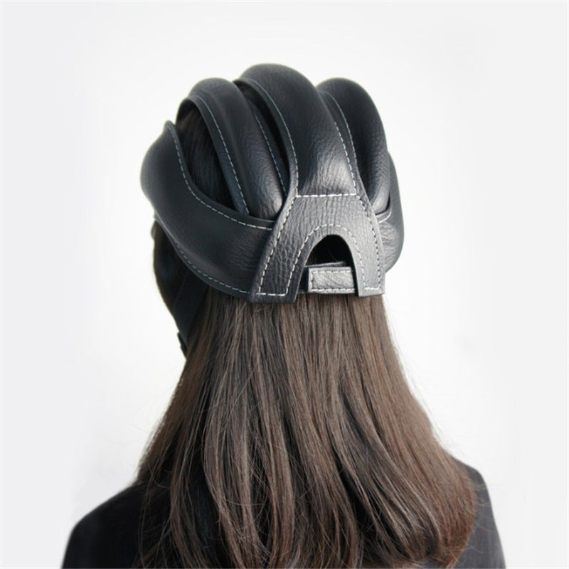 Leather bike and skateboard lightweight helmet