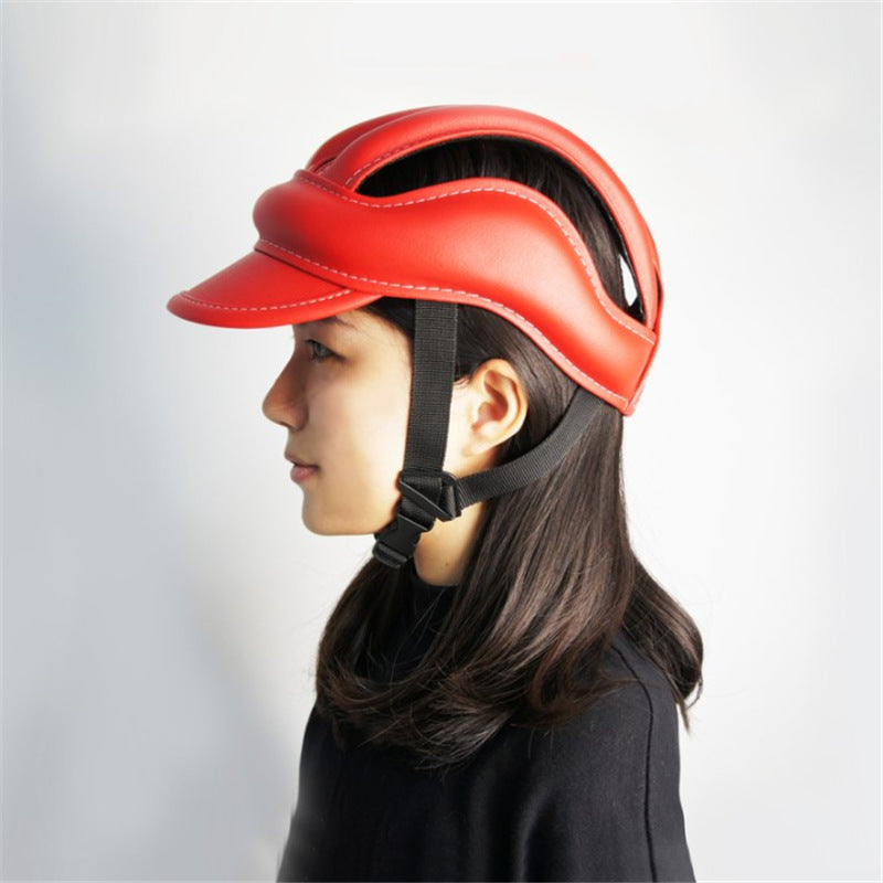 Leather bike and skateboard lightweight helmet