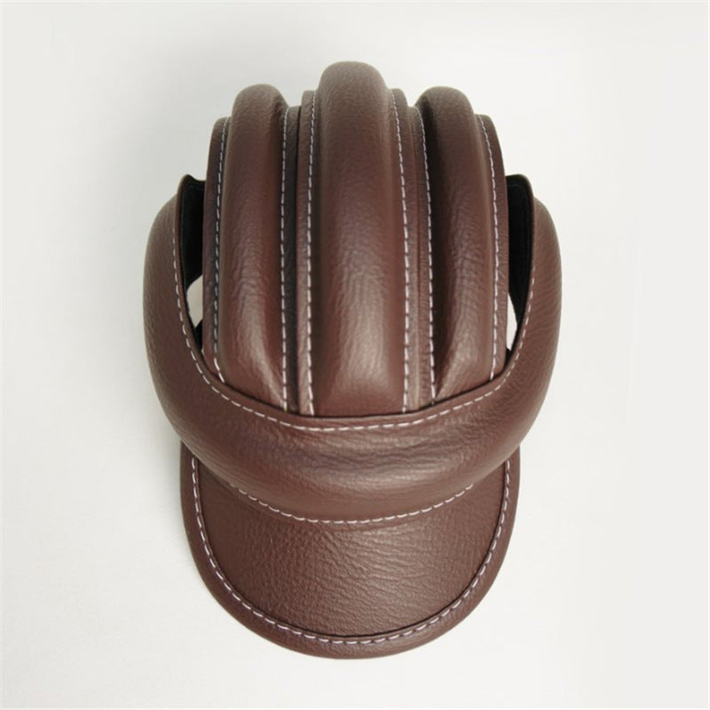 Leather bike and skateboard lightweight helmet