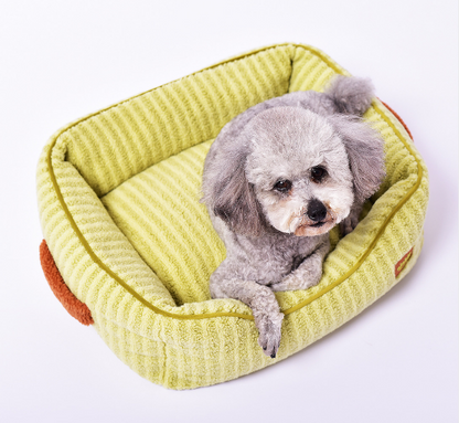 Plush pet bed for small and medium dogs and cats
