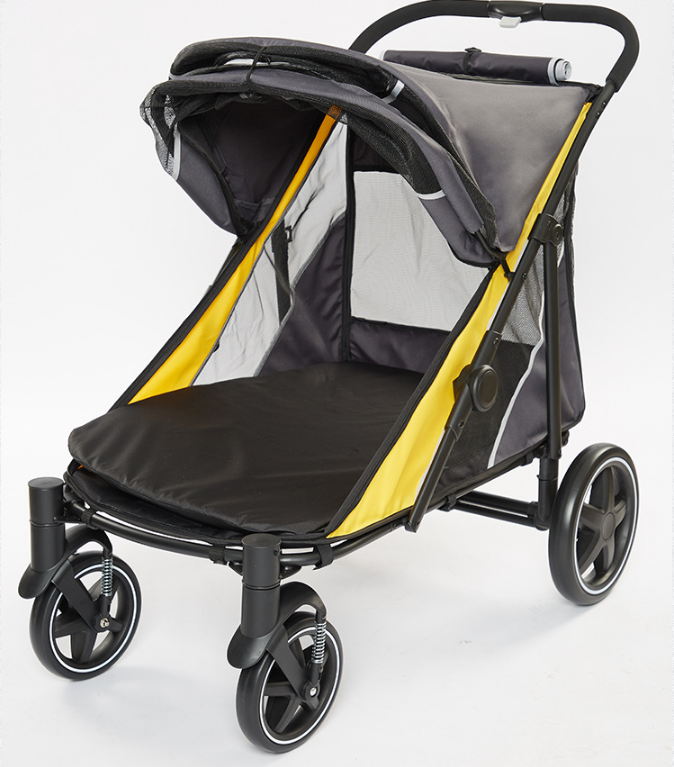 Pet Travel Dog Stroller with Large Cart Space 40KG Load-Bearing Lightweight Folding