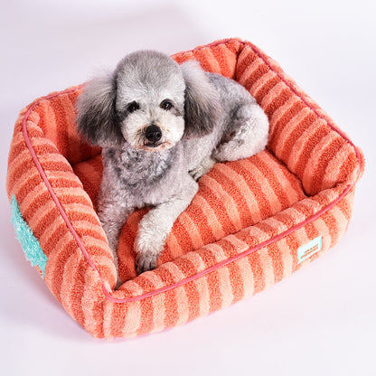 Plush pet bed for small and medium dogs and cats