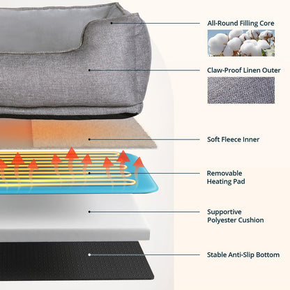 Removable and washable cat electric heating bed