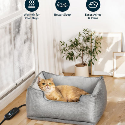 Removable and washable cat electric heating bed