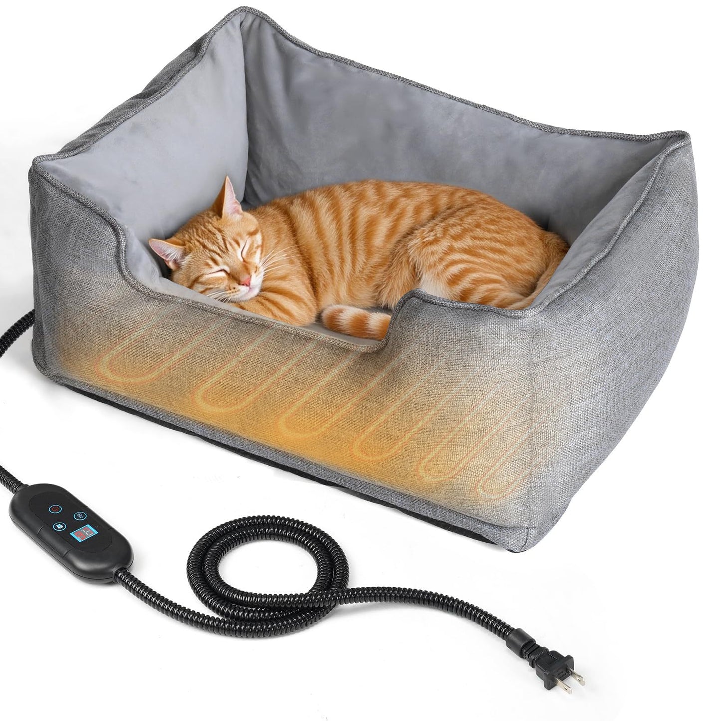 Removable and washable cat electric heating bed