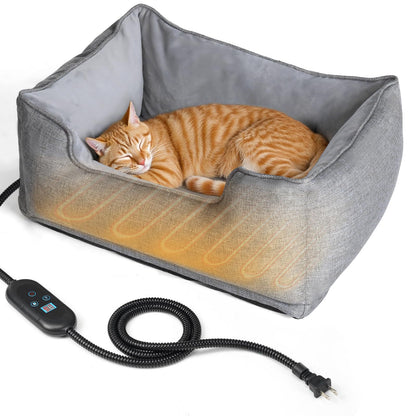 Removable and washable cat electric heating bed