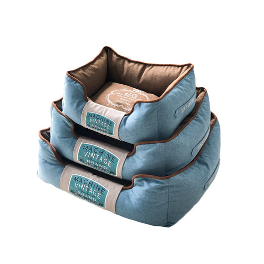 Luxury Canvas Pet Bed - Washable, Non-Slip & Supportive