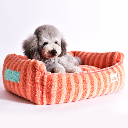 Plush pet bed for small and medium dogs and cats
