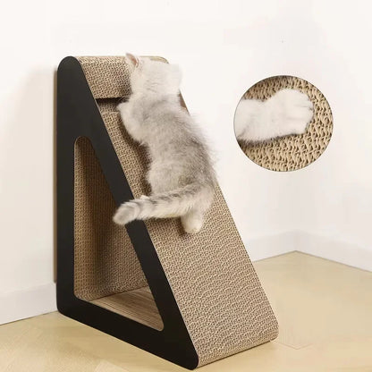 2-in-1 Triangle Cat Scratcher with Ball Toy