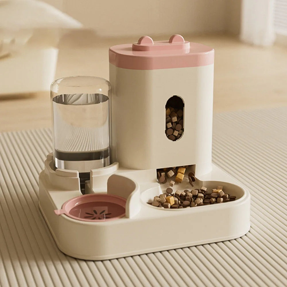 Automatic Pet Feeder and Water Fountain Combo