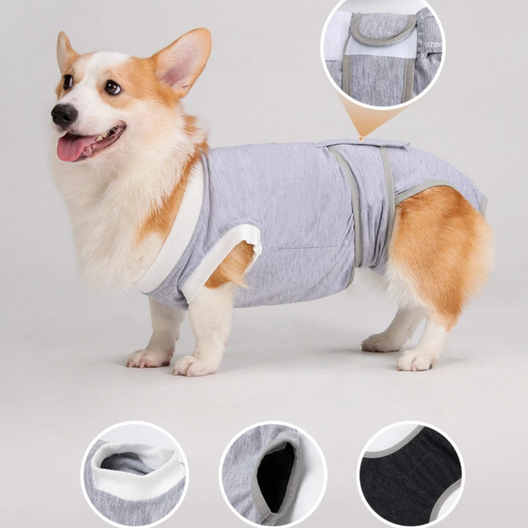 Soft and non-restrained pet licking protective clothing for postoperative recovery period