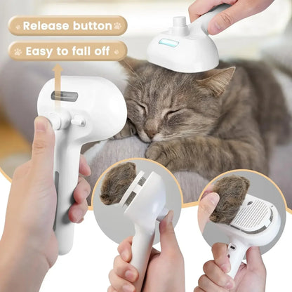 Steamy Pet Brush for Shedding & Grooming