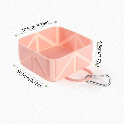 Lightweight Anti-slip Foldable Pet Bowl with Carabiner