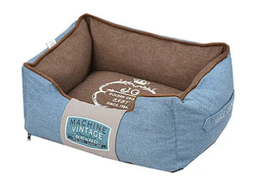 Luxury Canvas Pet Bed - Washable, Non-Slip & Supportive