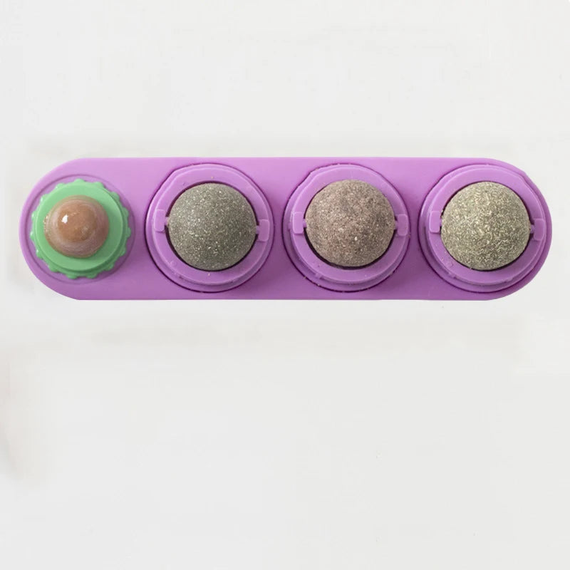 Lickable and rotatable catnip ball toy