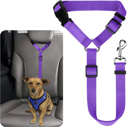 Adjustable Pet Car Seat Belt & Headrest Restraint