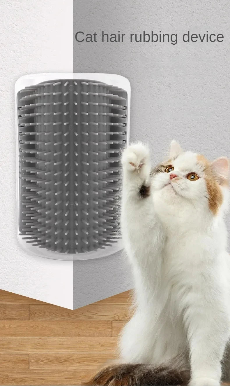 Adhesive cat relaxation self-service beauty device with massage comb