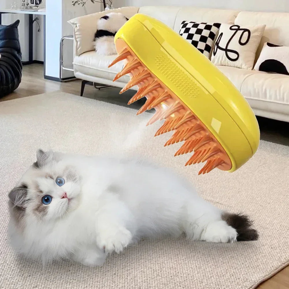 Steamy Pet Brush for Shedding & Grooming