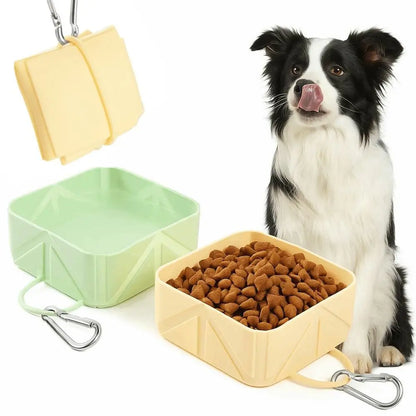 Lightweight Anti-slip Foldable Pet Bowl with Carabiner