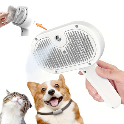 Steamy Pet Brush for Shedding & Grooming