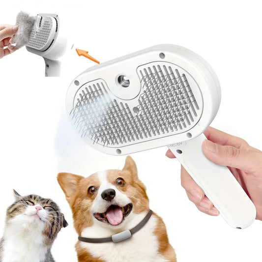 Steamy Pet Brush for Shedding & Grooming