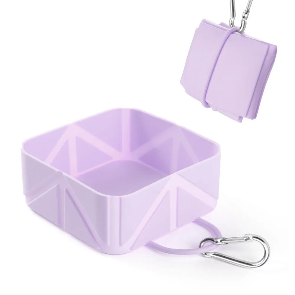 Lightweight Anti-slip Foldable Pet Bowl with Carabiner