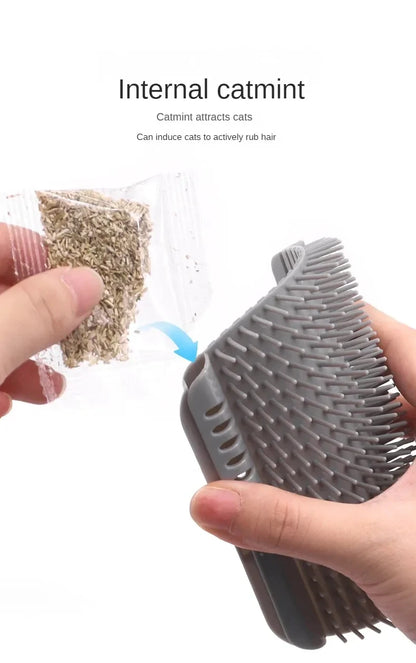 Adhesive cat relaxation self-service beauty device with massage comb