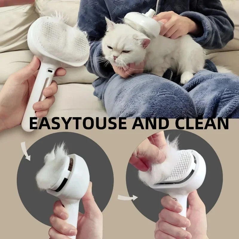 Steamy Pet Brush for Shedding & Grooming