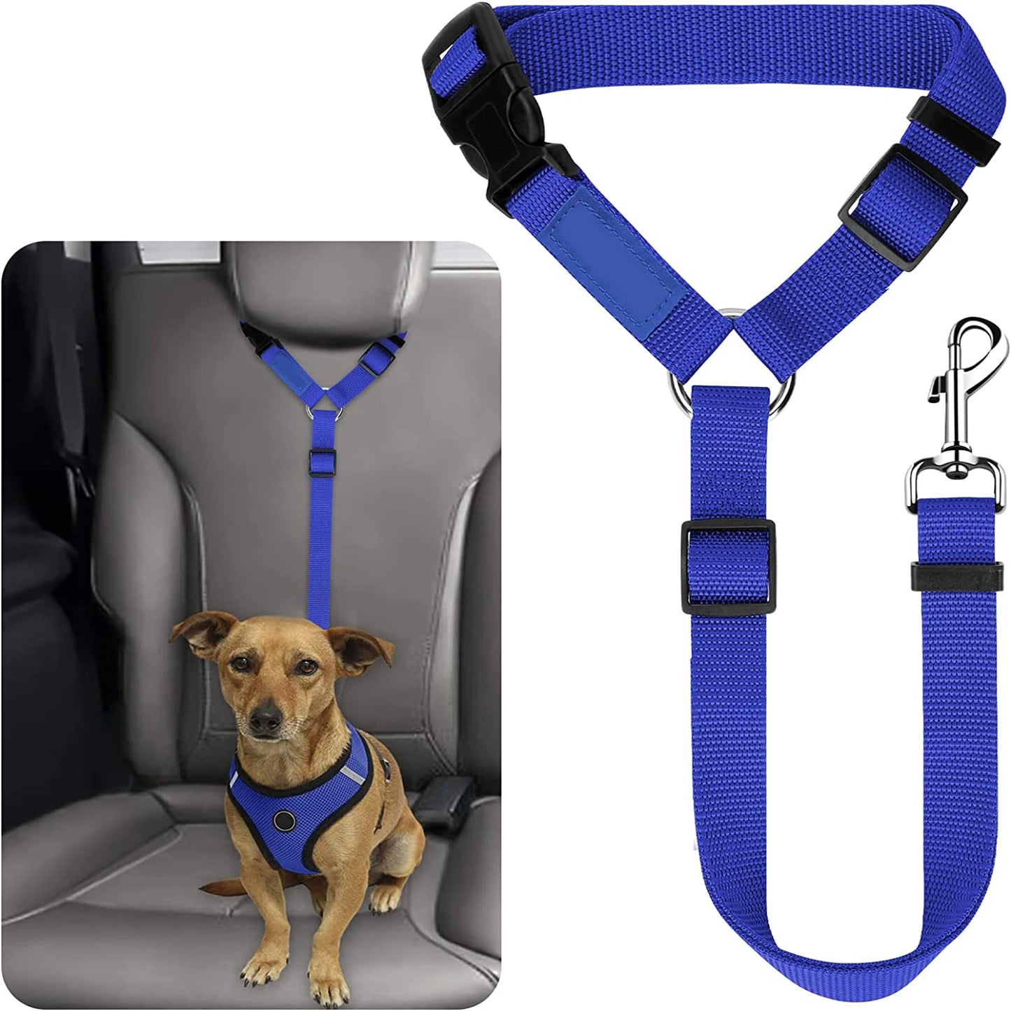 Adjustable Pet Car Seat Belt & Headrest Restraint