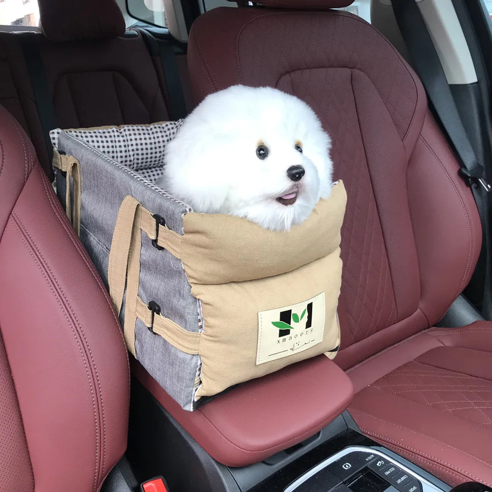 Dog & Cat Car Console Seat with Safety Tether