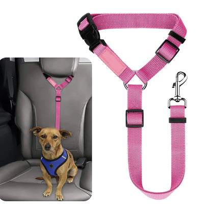 Adjustable Pet Car Seat Belt & Headrest Restraint