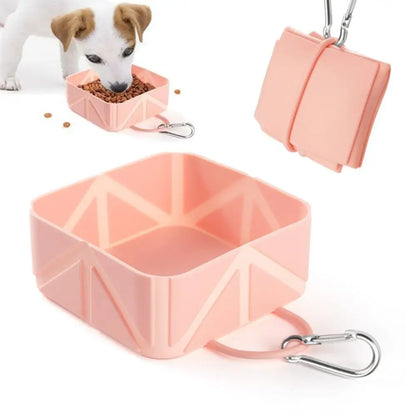 Lightweight Anti-slip Foldable Pet Bowl with Carabiner