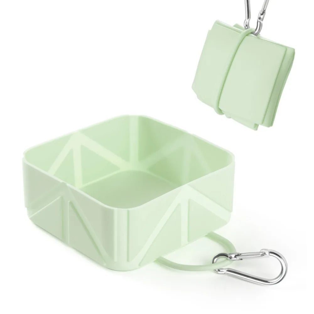 Lightweight Anti-slip Foldable Pet Bowl with Carabiner