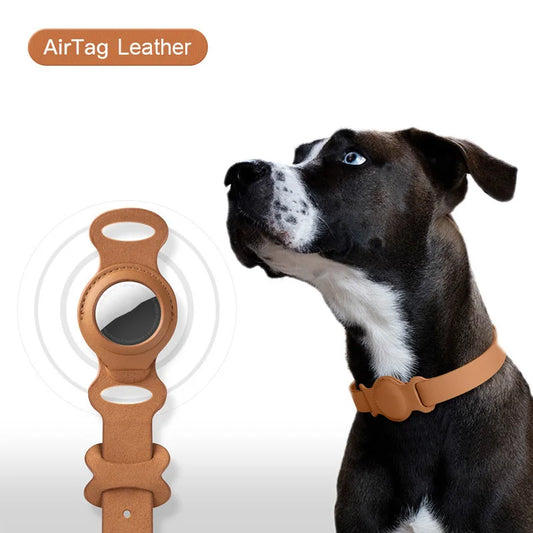 Leather AirTag Collar Holder for Dogs & Cats