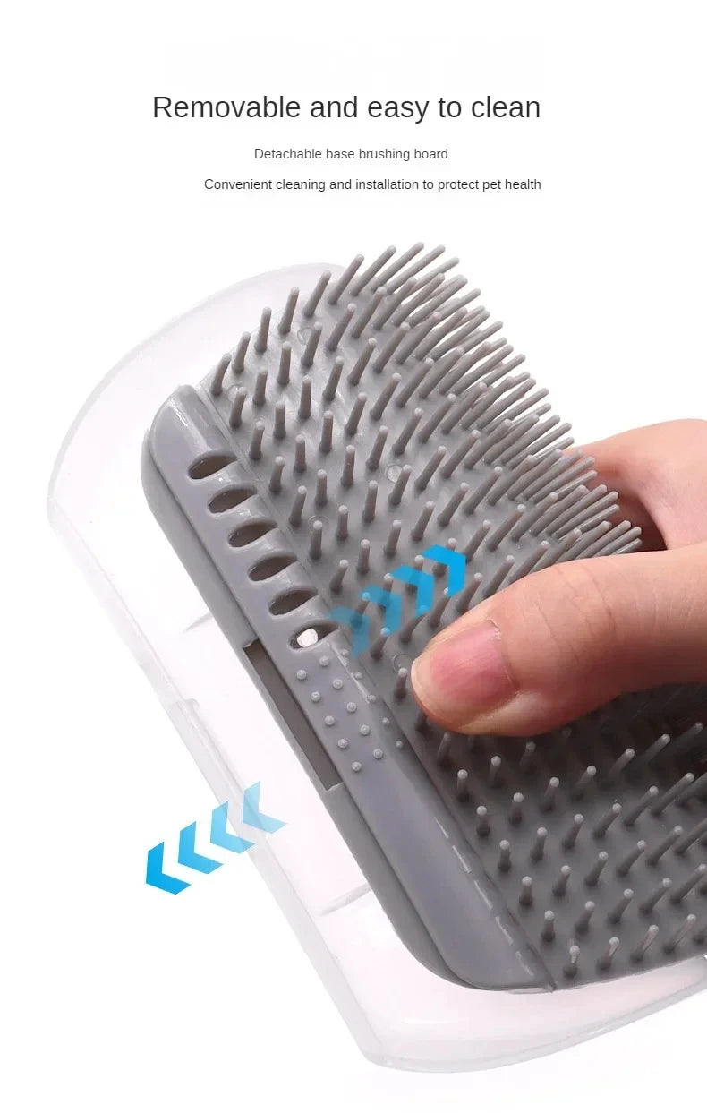 Adhesive cat relaxation self-service beauty device with massage comb