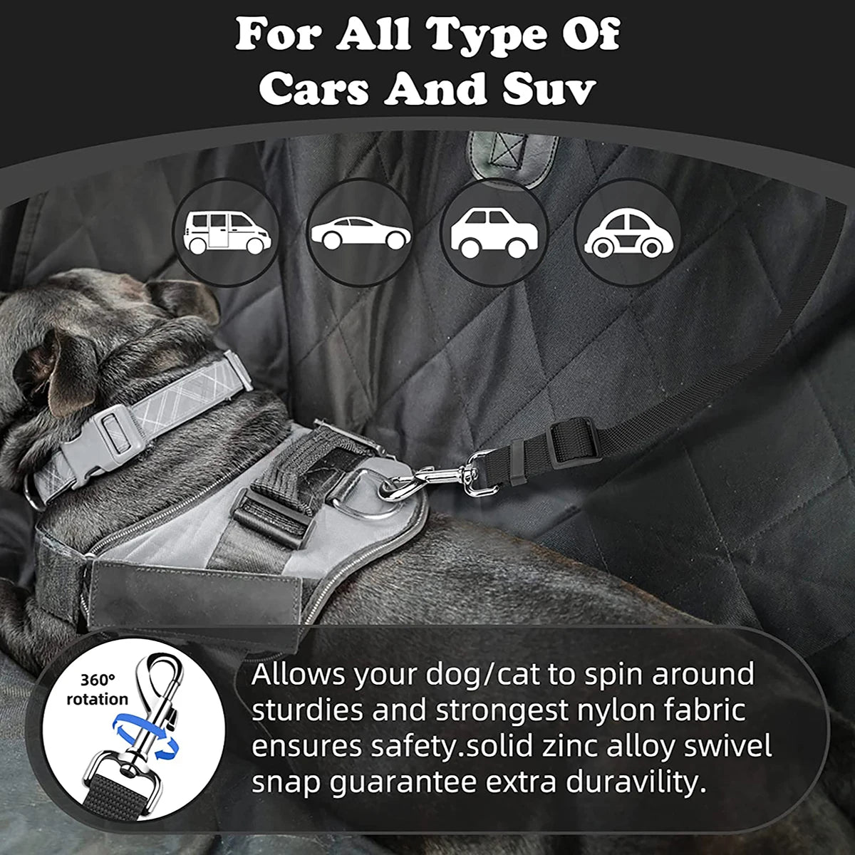 Adjustable Pet Car Seat Belt & Headrest Restraint