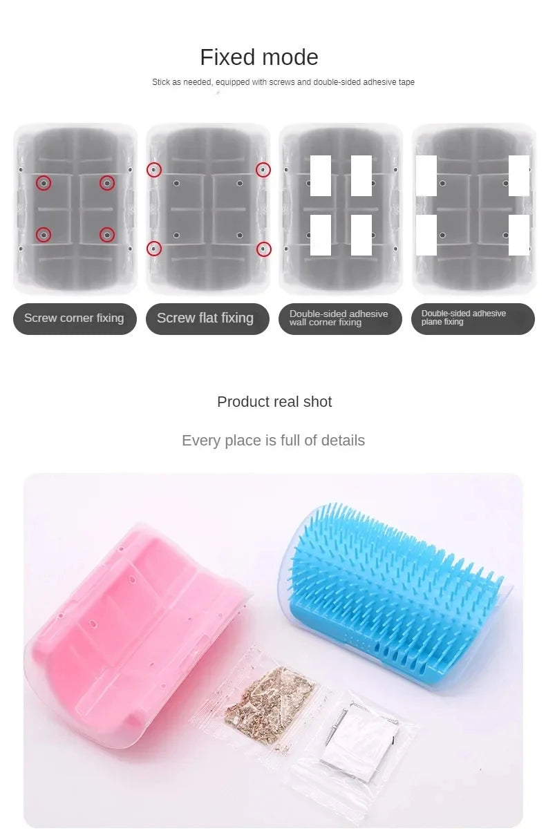 Adhesive cat relaxation self-service beauty device with massage comb