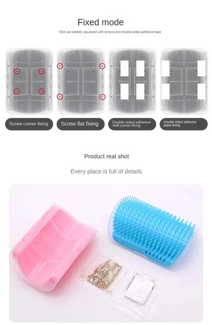 Adhesive cat relaxation self-service beauty device with massage comb