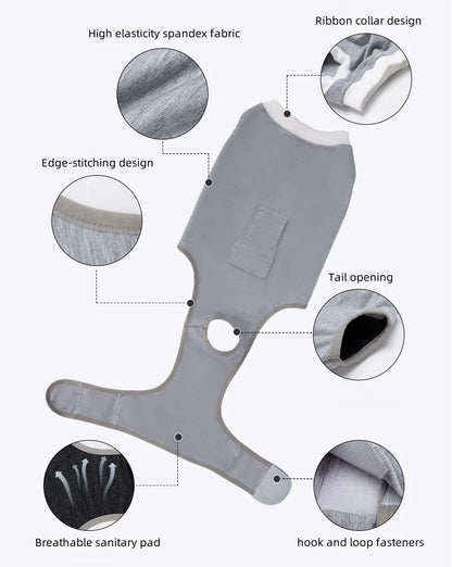 Soft and non-restrained pet licking protective clothing for postoperative recovery period