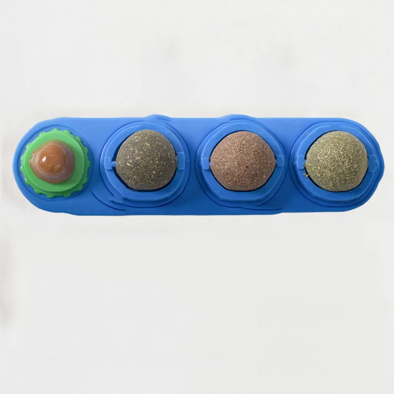 Lickable and rotatable catnip ball toy