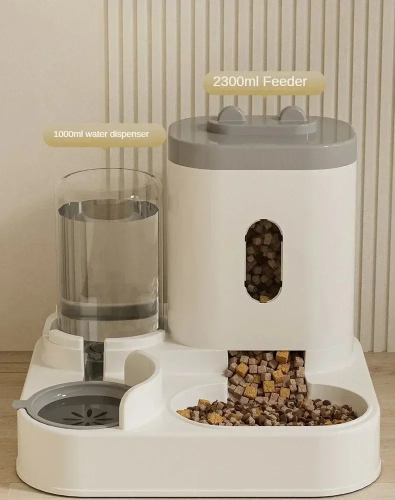 Automatic Pet Feeder and Water Fountain Combo