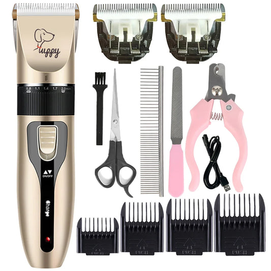 Rechargeable Pet Hair Trimmer & Grooming Kit