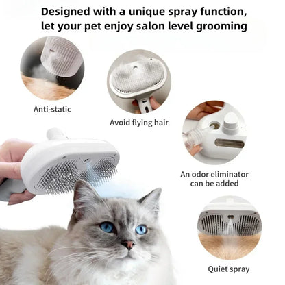 Steamy Pet Brush for Shedding & Grooming