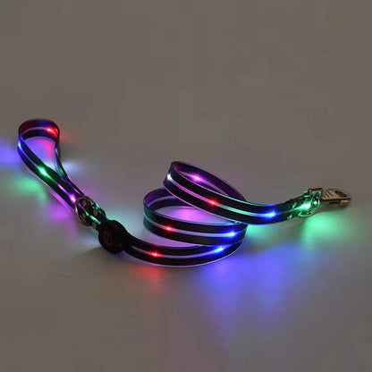 Led Dog Leash Walking Safety USB Rechargeable