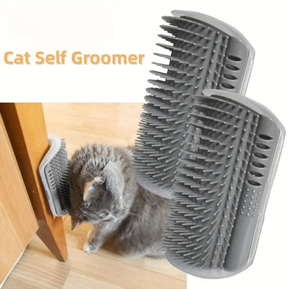 Adhesive cat relaxation self-service beauty device with massage comb