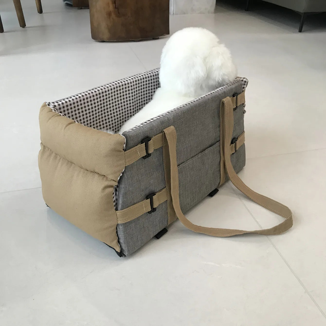 Dog & Cat Car Console Seat with Safety Tether